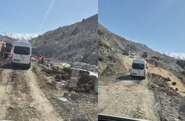 Hakkari-Van yolunda ulaşım tek şeritten sağlanıyor 