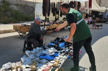 Halk pazarında bağımlılıklara karşı farkındalık çalışması 