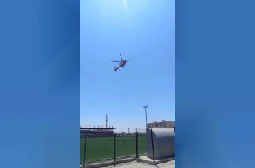 Hipotermi tedavisi gören bebek, ambulans helikopterle Diyarbakır’a sevk edildi 