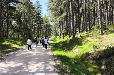Hisarcık’ta özel öğrencilerinde katıldığı doğa yürüyüşü 