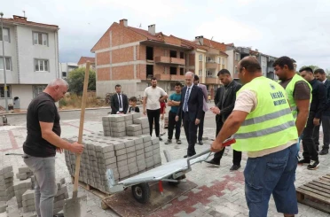 İnegöl’de 43 araçlık otopark yapımında sona gelindi 