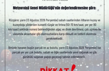İstanbul için fırtına uyarısı: Rüzgar 80 kilometreye çıkacak 
