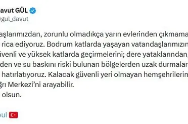İstanbul Valisi Gül: "Vatandaşlarımız, zorunlu olmadıkça yarın evlerinden çıkmasın"
