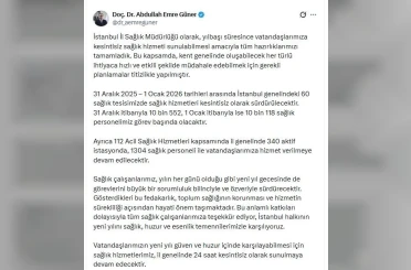 İstanbul’da yılbaşı hazırlığı: 31 Aralık’ta 10 bin 552 sağlık çalışanı görevinin başında olacak 