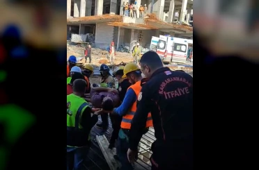 Kahramanmaraş’ta inşaatta iskele çöktü: 1 yaralı 