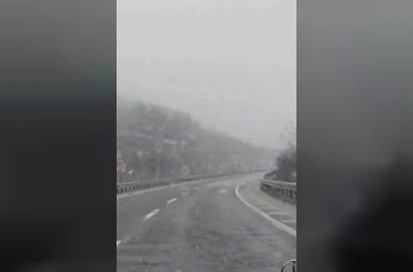Karabük-Çerkeş kara yolunda kar yağışı başladı 