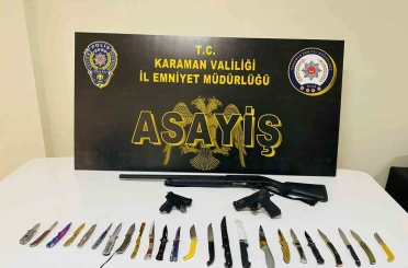 Karaman’da uyuşturucu ve ruhsatsız silahlar ele geçirildi 