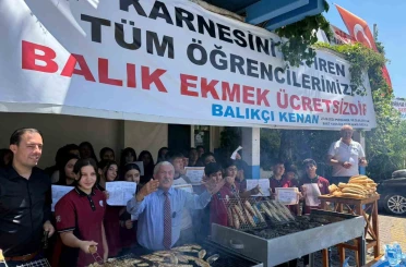 Karne gününde öğrencilere ücretsiz 1 ton balık ekmek 