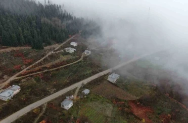 Kastamonu’da Yaralıgöz geçidinde sis nedeniyle görüş mesafesi düştü 