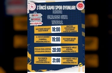 Kayseri’de 3. Kamu Spor Oyunları Voleybol Fikstürü Açıklandı 