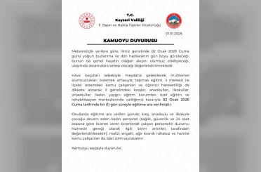 Kayseri’de eğitime kar engeli 