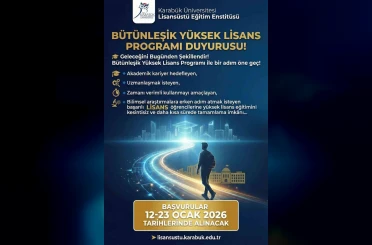 KBÜ’de bütünleşik yüksek lisans başvuruları başlıyor 