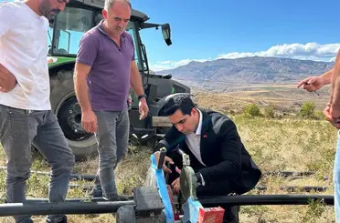 Kemah’ta Mermerli köyünün sulama suyu hattı çalışmaları incelendi
