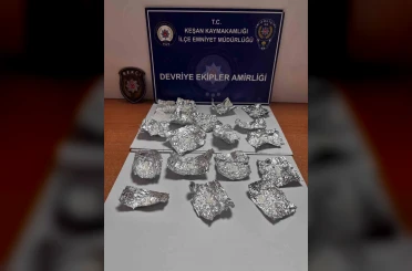 Keşan’da uyuşturucu ile yakalanan 2 şüpheli gözaltına alındı 