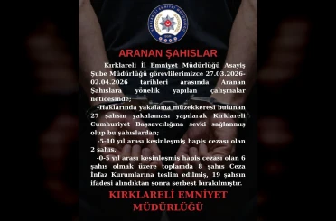 Kırklareli’nde aranan 8 kişi yakalandı 