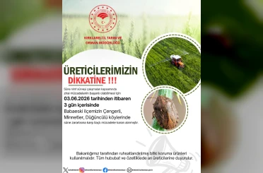 Kırklareli’nde süne zararlısına karşı ilaçlama uyarısı 