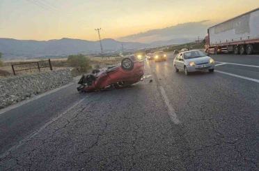 Kontrolden çıkan otomobil devrildi: 1 yaralı 