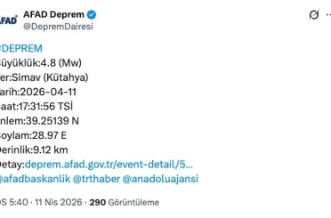 Kütahya merkezli deprem Bursa’da da hissedildi 