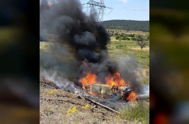Kütahya’da takla atan otomobil alev aldı: 5 yaralı 