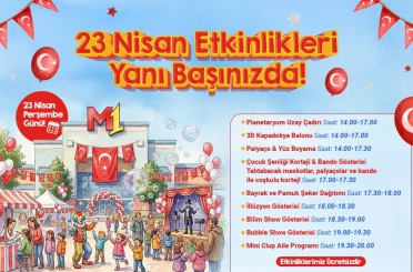 M1 Konya AVM’den 23 Nisan’da çocuklar için ücretsiz etkinliler