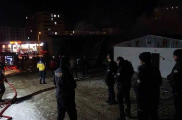 Malatya’da şantiyede korkutan yangın 