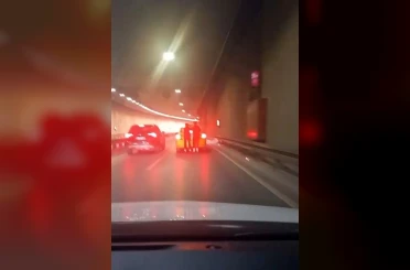 Maltepe’de tünelde tehlikeli yolculuk kamerada 