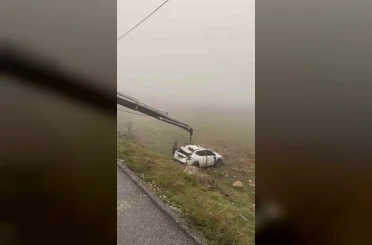 Mardin’de yol kenarına devrilen otomobilin sürücüsü yaralandı 