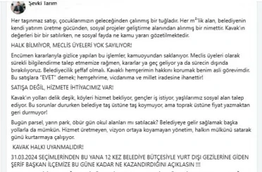 Meclis üyesinden Kavak Belediyesi’ne ’arazi satışı’ eleştirisi 