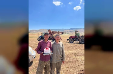 Mercimek tarlasında kavurucu sıcak altında doğum günü sürprizi 