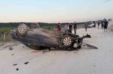 Mersin’de stabilize yolda otomobil takla attı: 1 ölü,1 yaralı 