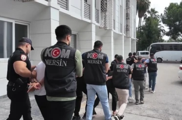 Mersin’de suç örgütüne yönelik operasyonda 16 tutuklama 