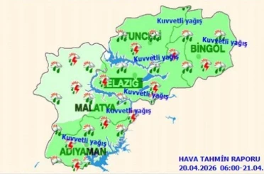 Meteoroloji 13. Bölge Müdürlüğünden, 4 ile kuvvetli yağış uyarısı 