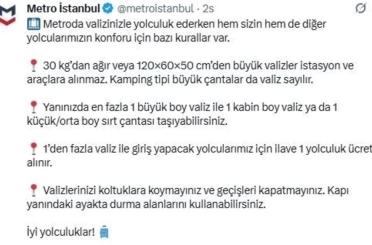 Metro İstanbul’da "valiz için ek ücret" dönemi 
