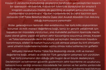 MHP’den uyuşturucuyla yakalanan CHP’li meclis üyesine tepki 