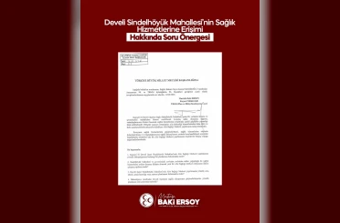 MHP’li Ersoy, Sindelhöyük Mahallesi’nin aile sağlığı merkezi talebini TBMM’ye taşıdı 