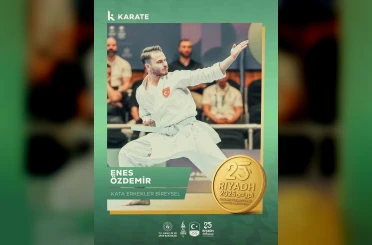 Milli karateci Enes Özdemir, altın madalya kazandı 