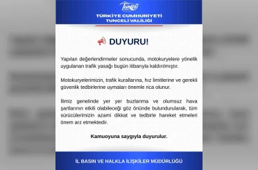 Motokuryelere uygulanan trafik yasağı kaldırıldı 