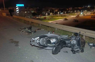 Motosiklet ile bisiklet çarpıştı: 2 ağır yaralı 