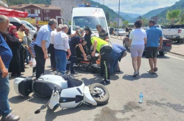 Motosikletin çarptığı kadın yaralandı 