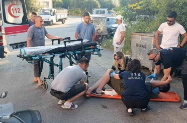 Motosikletiyle yola savrulan sürücü yaralandı 