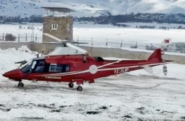 Muş’ta yenidoğan bebek için ambulans helikopter havalandı 