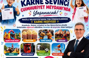 Nazilli Belediyesi’nden öğrencilere karne hediyesi 