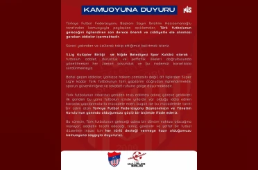 Niğde Belediyespor’dan TFF’ye destek 