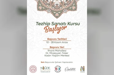 Niğde’de tezhip sanatı kursuna başvurular başladı 
