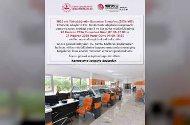 Nüfus müdürlükleri hafta sonu YKS adayları için açık olacak 