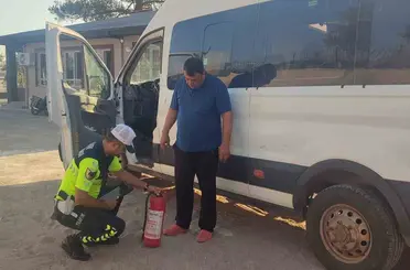 Okul servis araçları tek tek kontrol edildi
