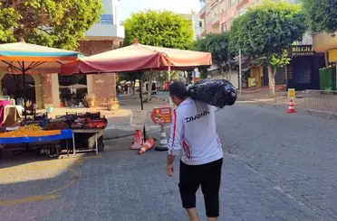 Oltayla boyu kadar balık tuttu
