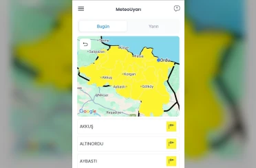 Ordu için sarı kodlu fırtına uyarısı 