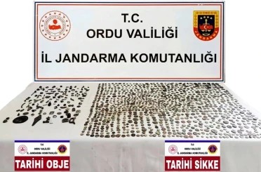 Ordu’da çok sayıda sikke ve tarihi eser objeler ele geçirildi 