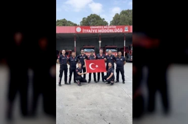 Osmaniye’de itfaiyecilerden A Milli Takım’a klipli destek 